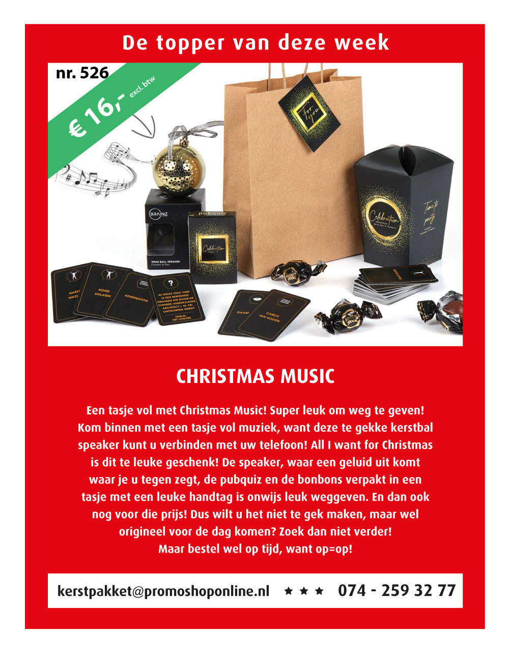 CHRISTMAS MUSIC kerstpakket nr 526